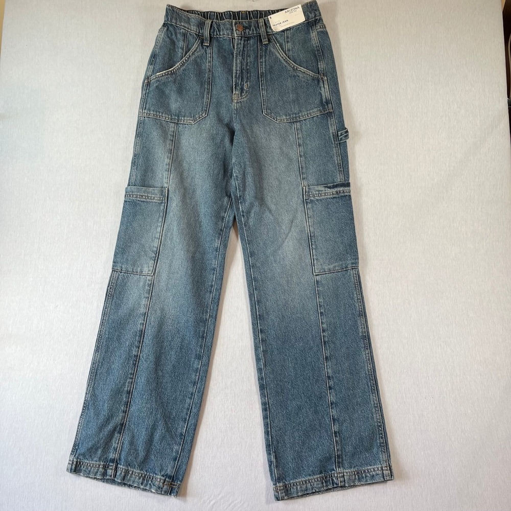 NEW Arizona Skater Jean Women 8 Highest Rise Wide Leg Slouch Utility Stretch NWT